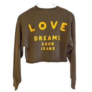 NWT Fred Segal x Wrangler “Love Dreams Good Jeans” Cropped Sweatshirt Size M